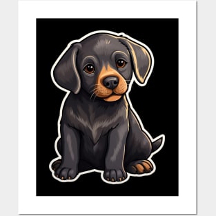 Cute Black Labrador Dog - Dogs Chocolate Labradors Posters and Art